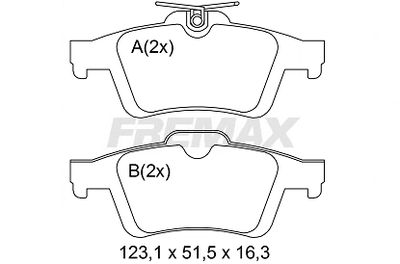 FBP2506 FREMAX Комплект тормозных колодок, дисковый тормоз