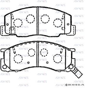 SN851P ADVICS Комплект тормозных колодок, дисковый тормоз