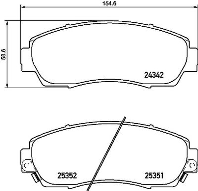 P28068 BREMBO Комплект тормозных колодок, дисковый тормоз