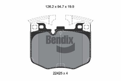 BPD2336 BENDIX Braking Комплект тормозных колодок, дисковый тормоз