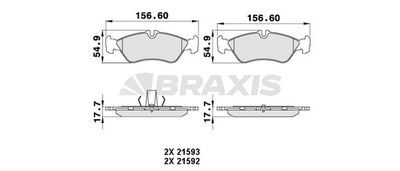 AA0198 BRAXIS Комплект тормозных колодок, дисковый тормоз