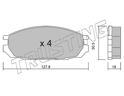 4240 TRUSTING Комплект тормозных колодок, дисковый тормоз