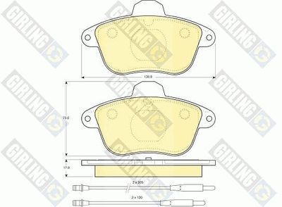 6110853 GIRLING Комплект тормозных колодок, дисковый тормоз