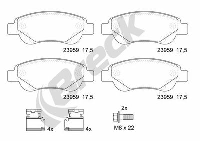 239590070200 BRECK Комплект тормозных колодок, дисковый тормоз