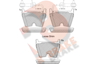 RB2113202 R BRAKE Комплект тормозных колодок, дисковый тормоз