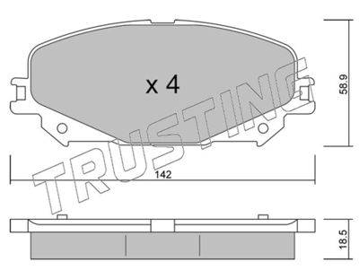 11760 TRUSTING Комплект тормозных колодок, дисковый тормоз