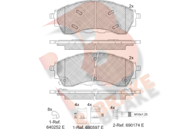 RB2382 R BRAKE Комплект тормозных колодок, дисковый тормоз