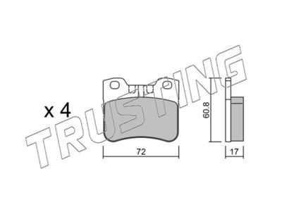 0622 TRUSTING Комплект тормозных колодок, дисковый тормоз
