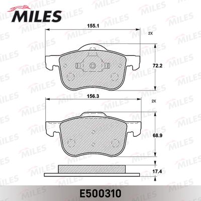 E500310 MILES Комплект тормозных колодок, дисковый тормоз