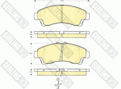 6133219 GIRLING Комплект тормозных колодок, дисковый тормоз