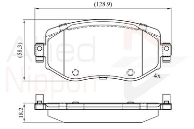 ADB06125 COMLINE Комплект тормозных колодок, дисковый тормоз