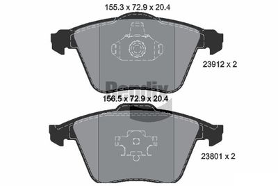 BPD1616 BENDIX Braking Комплект тормозных колодок, дисковый тормоз