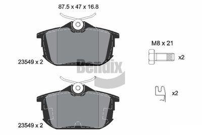 BPD1395 BENDIX Braking Комплект тормозных колодок, дисковый тормоз