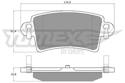 TX1352 TOMEX Brakes Комплект тормозных колодок, дисковый тормоз