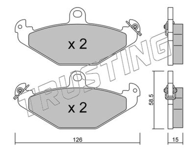 1680 TRUSTING Комплект тормозных колодок, дисковый тормоз