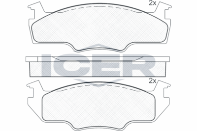 180334 ICER Комплект тормозных колодок, дисковый тормоз