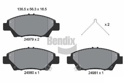 BPD1326 BENDIX Braking Комплект тормозных колодок, дисковый тормоз