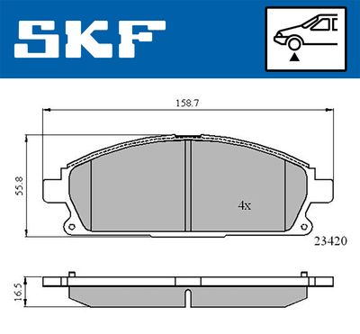 VKBP80296 SKF Комплект тормозных колодок, дисковый тормоз