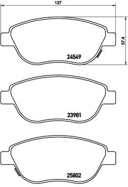 P23153 BREMBO Комплект тормозных колодок, дисковый тормоз