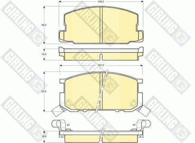 6107999 GIRLING Комплект тормозных колодок, дисковый тормоз