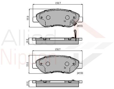 ADB31638 COMLINE Комплект тормозных колодок, дисковый тормоз