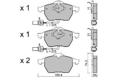 BPVW1014 AISIN Комплект тормозных колодок, дисковый тормоз