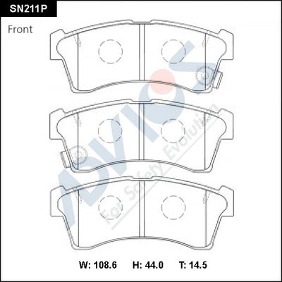 SN211P ADVICS Комплект тормозных колодок, дисковый тормоз