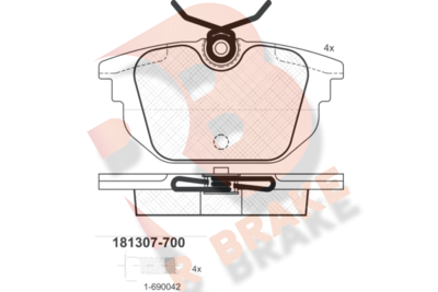 RB1307700 R BRAKE Комплект тормозных колодок, дисковый тормоз