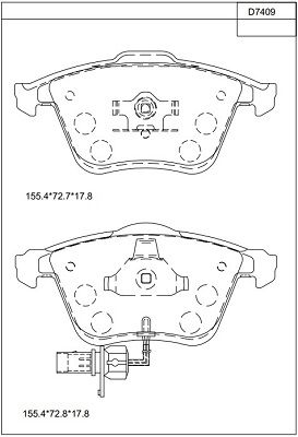 KD7409 ASIMCO Комплект тормозных колодок, дисковый тормоз