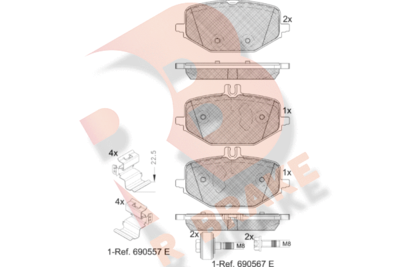 RB2371 R BRAKE Комплект тормозных колодок, дисковый тормоз