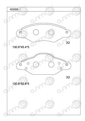 KD2528 ASIMCO Комплект тормозных колодок, дисковый тормоз