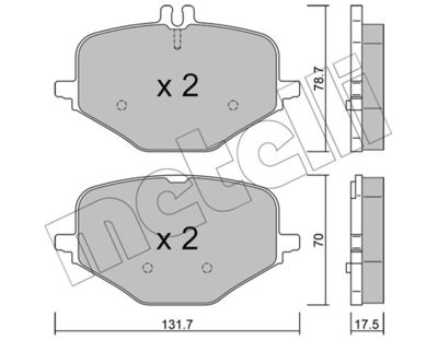 2213090 METELLI Комплект тормозных колодок, дисковый тормоз