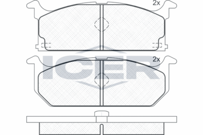 180586 ICER Комплект тормозных колодок, дисковый тормоз