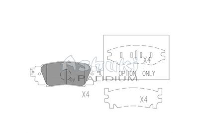 T11473 ASHUKI by Palidium Комплект тормозных колодок, дисковый тормоз