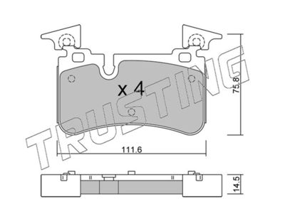 12230 TRUSTING Комплект тормозных колодок, дисковый тормоз