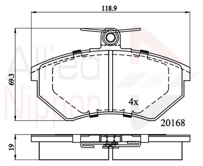 ADB0511 COMLINE Комплект тормозных колодок, дисковый тормоз