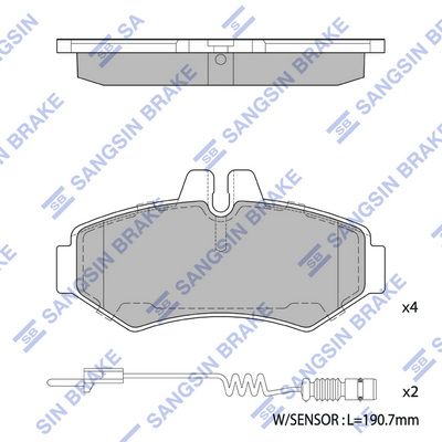 SP1278 Hi-Q Комплект тормозных колодок, дисковый тормоз