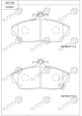 KD1752 ASIMCO Комплект тормозных колодок, дисковый тормоз