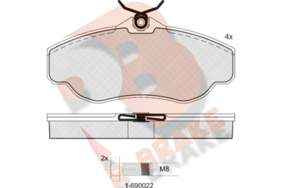 RB1145700 R BRAKE Комплект тормозных колодок, дисковый тормоз