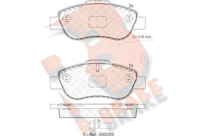 RB1843 R BRAKE Комплект тормозных колодок, дисковый тормоз