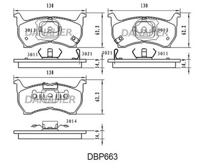 DBP663 DANAHER Комплект тормозных колодок, дисковый тормоз