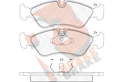 RB1366 R BRAKE Комплект тормозных колодок, дисковый тормоз