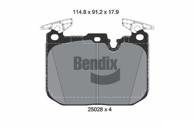 BPD1643 BENDIX Braking Комплект тормозных колодок, дисковый тормоз