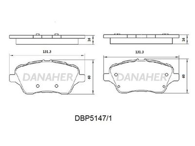 DBP51471 DANAHER Комплект тормозных колодок, дисковый тормоз