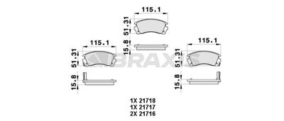 AB0457 BRAXIS Комплект тормозных колодок, дисковый тормоз