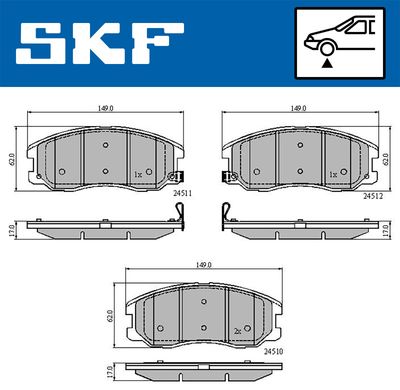 VKBP80327A SKF Комплект тормозных колодок, дисковый тормоз