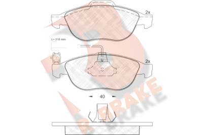 RB1446 R BRAKE Комплект тормозных колодок, дисковый тормоз