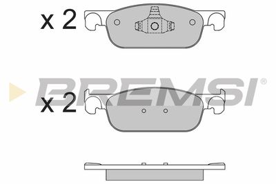 BP3662 BREMSI Комплект тормозных колодок, дисковый тормоз