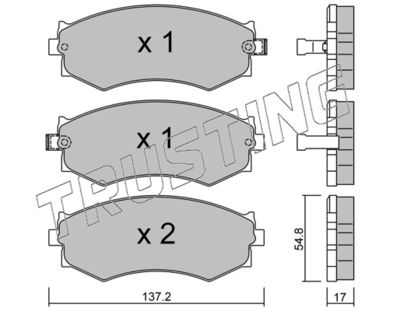 1971 TRUSTING Комплект тормозных колодок, дисковый тормоз