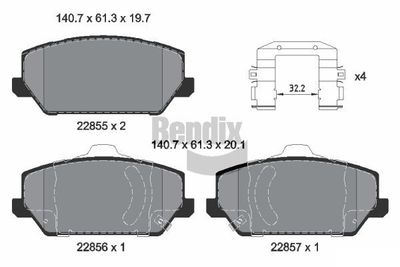 BPD2342 BENDIX Braking Комплект тормозных колодок, дисковый тормоз